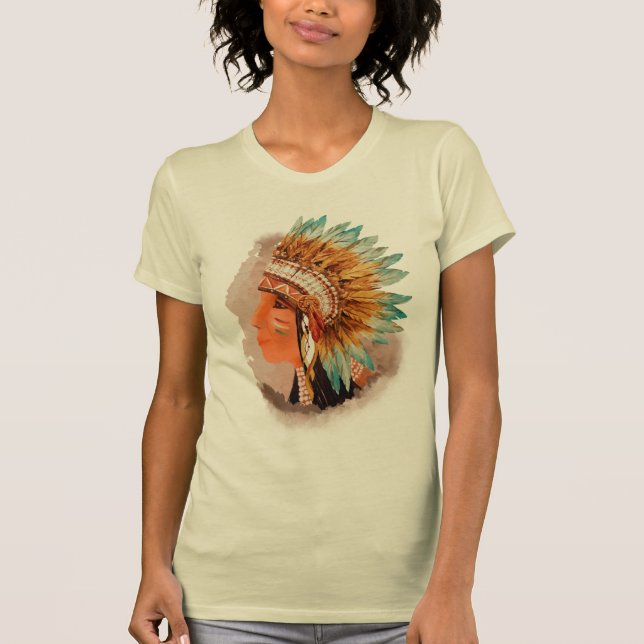 Camiseta das mulheres índias índias nativas (Frente)