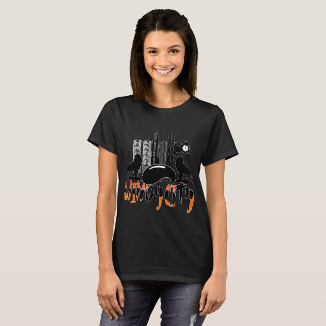 Camiseta Das mulheres ventosas da cidade da arquitectura da (Frente Completa)