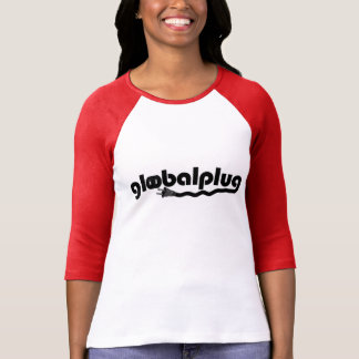 Camiseta das mulheres vermelhas do Basebol-T do globalplug