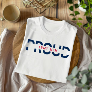 Camiseta das Mulheres Vermelhas e Azuis do Exércit