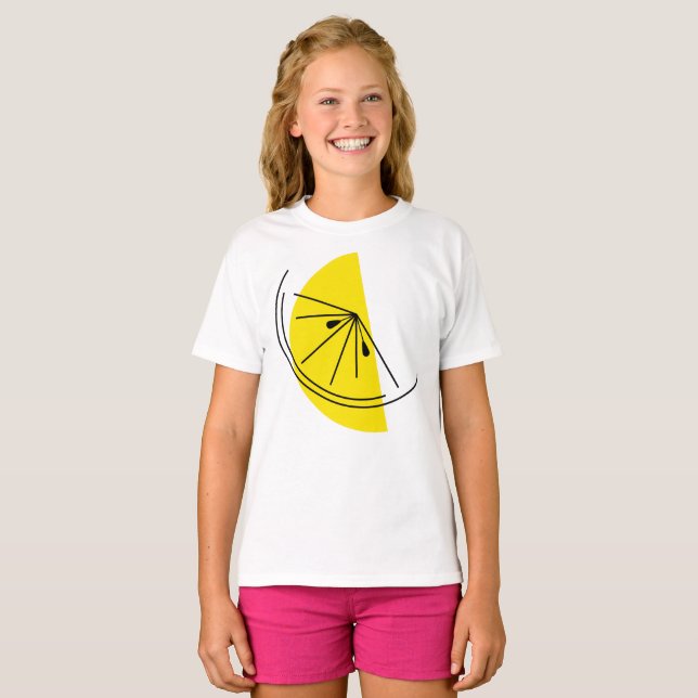Camiseta das raparigas Citrus Lemon (Frente Completa)