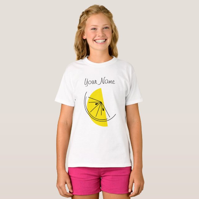 Camiseta das raparigas Citrus Lemon Name (Frente Completa)