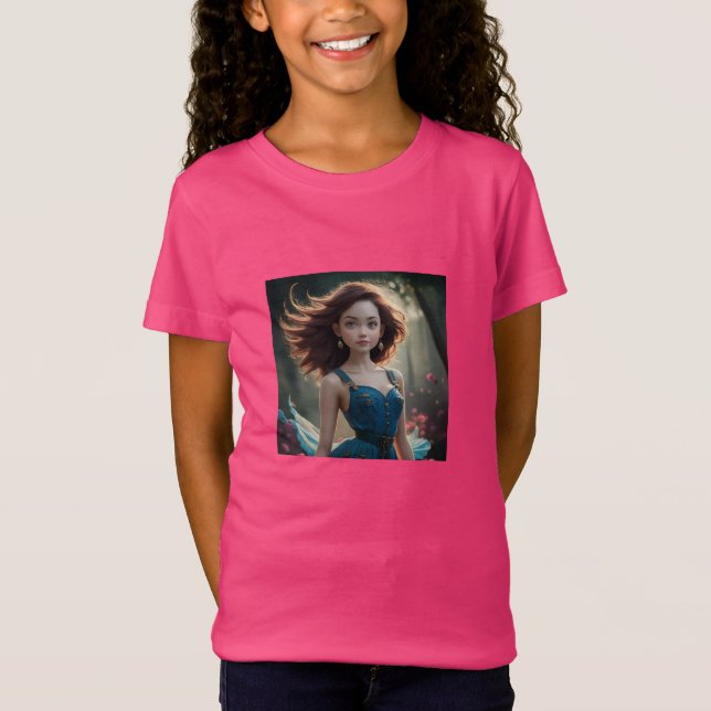 Camiseta das raparigas da Fada Fada Fácil Princesa (Frente)