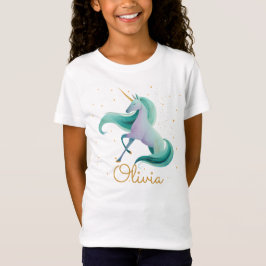 Camiseta das Raparigas do Unicorn Reader - Nome Pe