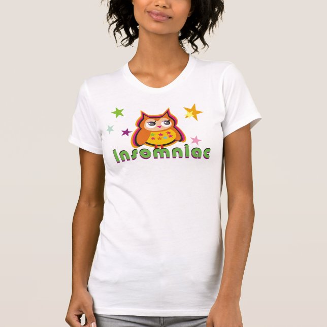Camiseta das senhoras da coruja do Insomniac (Frente)