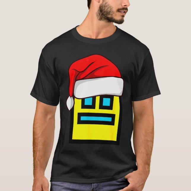 Camiseta Dash Geometry Repeat Christmas Santa Hat Game Vide (Frente)