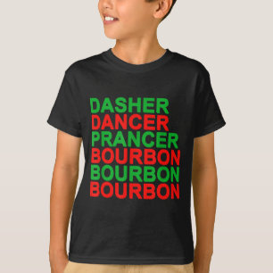 Camiseta Dasher Dancer Prancer & Bourbon Natal Feriado