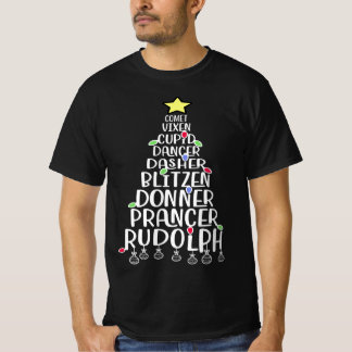 Camiseta Dasher Dancer Prancer Funny Reindeer Nomes