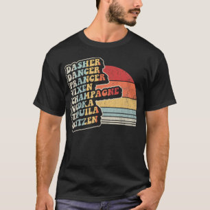 Camiseta Dasher Dancer Prancer Vixen Champagne Vodka Tequil
