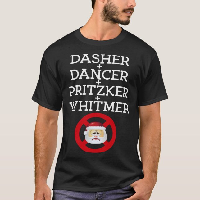 Camiseta Dasher Dancer Pritzker & Whitmer Christmas  Politi (Frente)