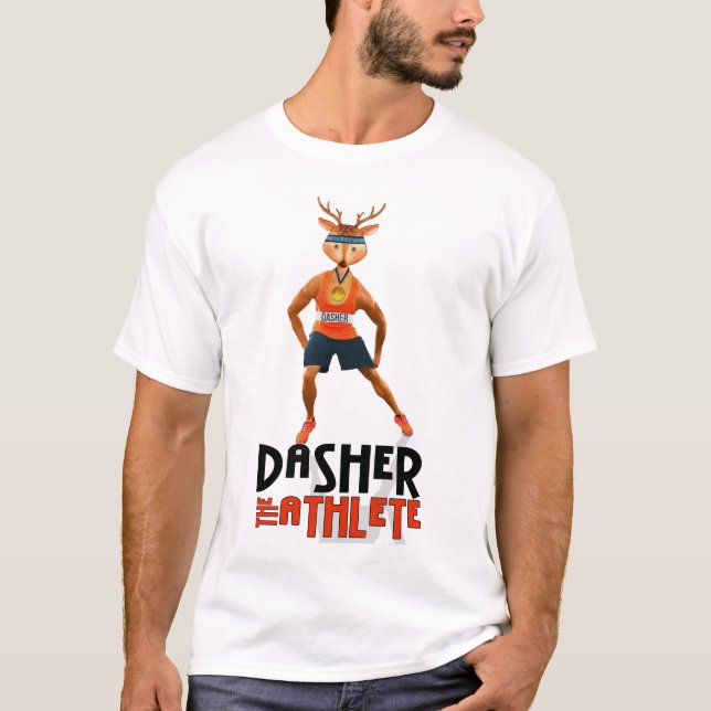 Camiseta Dasher, os Papais noeis Reindeer (Frente)