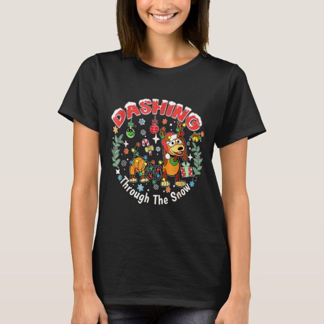 Camiseta Dashing Through The Snow, Dog Christmas, Funny Chr (Frente)