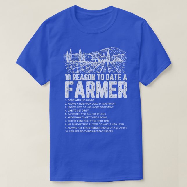 Camiseta Data A Farmer Funny Farming Fazenda Trator Animais (Frente do Design)