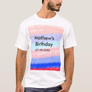 Camiseta Data de adição de nome de aniversário de garoto am
