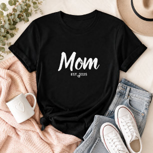 Camiseta Data de Estabelecimento da Mamãe Texto Personaliza