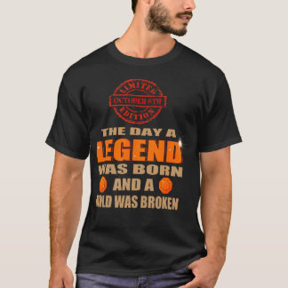 Camiseta Data de Nascimento Única Nascido Em 6 De Outubro A