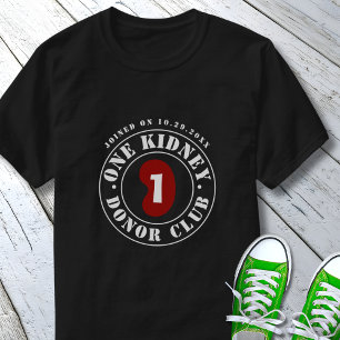 Camiseta Data de Transplante do Clube de Doadores de um Rim