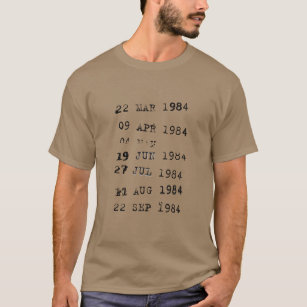 Camiseta Data de vencimento dos carimbos da biblioteca 1984
