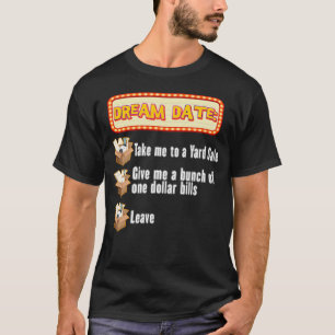 Camiseta Data do Sonho de Venda de Yard Engraçado