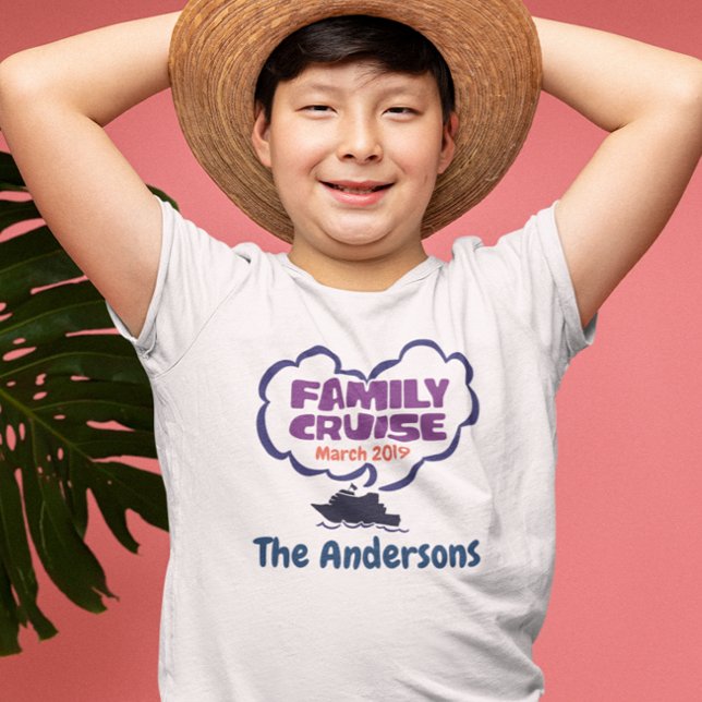 Camiseta Data Personalizada de Férias Cruise da Família Per (Criador carregado)