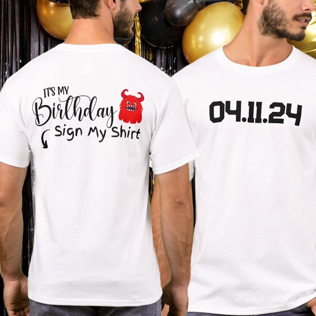 Camiseta Data Personalizada É Meu Aniversário Sinal Minha C (Criador carregado)