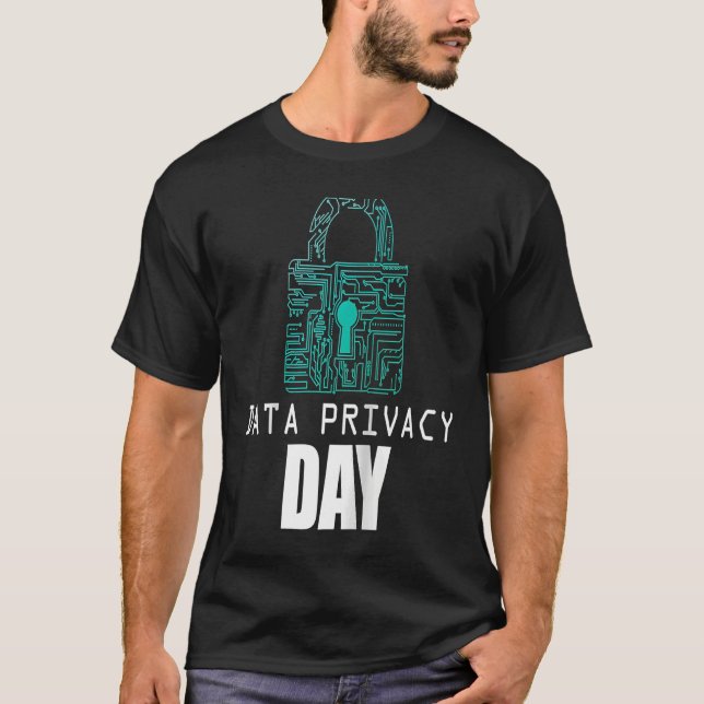 Camiseta Data Security Encryption Hacker Padlock Data Priva (Frente)