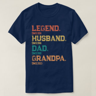 Camiseta Datas de Marcos do Legendário Pai Marido Avô