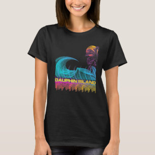 Camiseta Dauphin Island Retro 80s Style Vintage Vaporwave