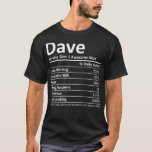 Camiseta DAVE Nutrition Funny Birthday Nome Personalizado G<br><div class="desc">DAVE Nutrition Funny Birthday Personalized Name Idea .Veja nossa seleção de camisa de Natal para o melhor em peças únicas ou personalizadas feitas à mão de nossos compras de roupas.</div>