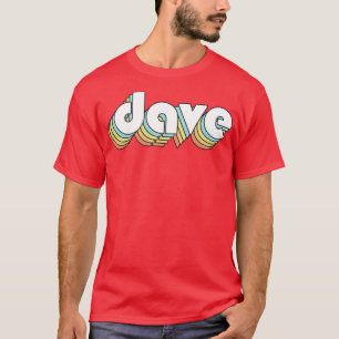 Camiseta Dave Retro Rainbow Tipografia Estilo Desvanecido