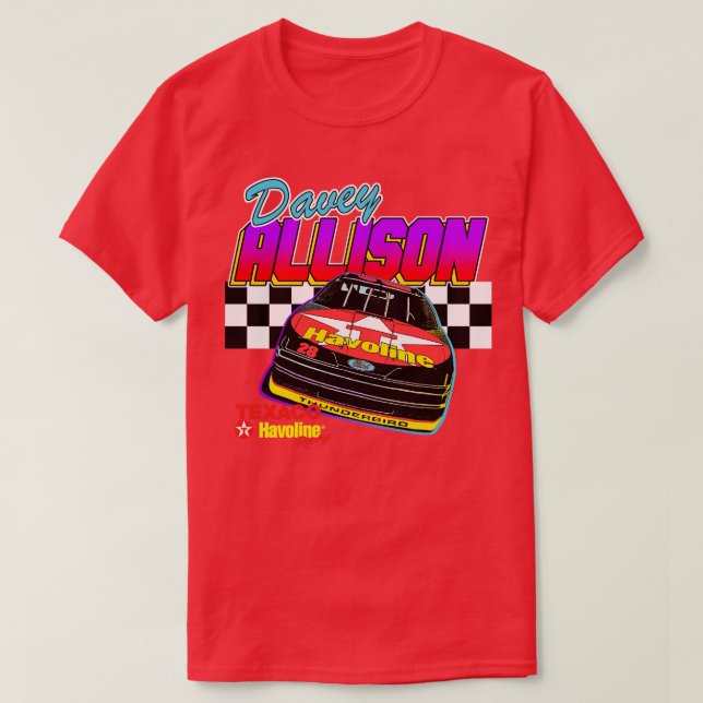 Camiseta Davey Allison Havoline Retro NasDesign (Frente do Design)