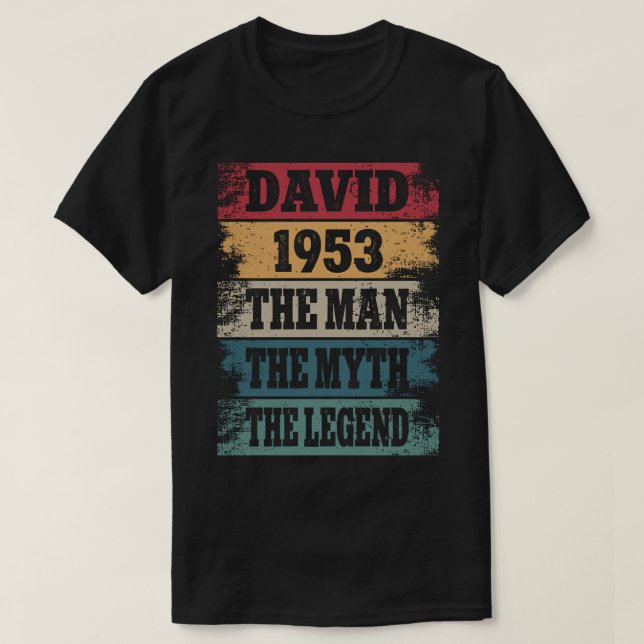 Camiseta David 1953 69 Anos Engraçado 69º Aniversário Decor (Frente do Design)