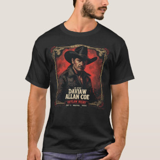 Camiseta David Allan Coe Noite Fora da Lei - Helotes Texas 