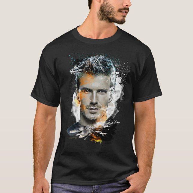 Camiseta David Beckham - Pintura de T-Shirt Clássico (Frente)