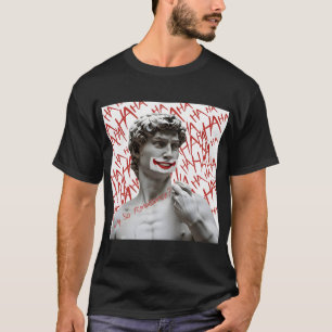 Camiseta David como o Joker   Funny Renaissance Parody Meme