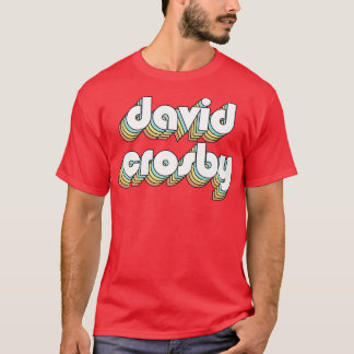 Camiseta David Crosby Retro Rainbow Tipografia Estilo Desva