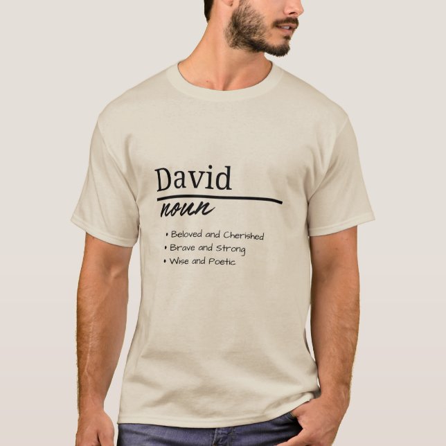 Camiseta David, Definição de Nome Personalizado de Menino (Frente)