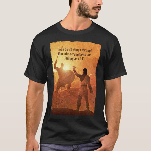 Camiseta David e Golias | Bíblia Verso Preto (Frente)