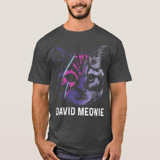 Camiseta David Meowie Engraçado Cat Lover