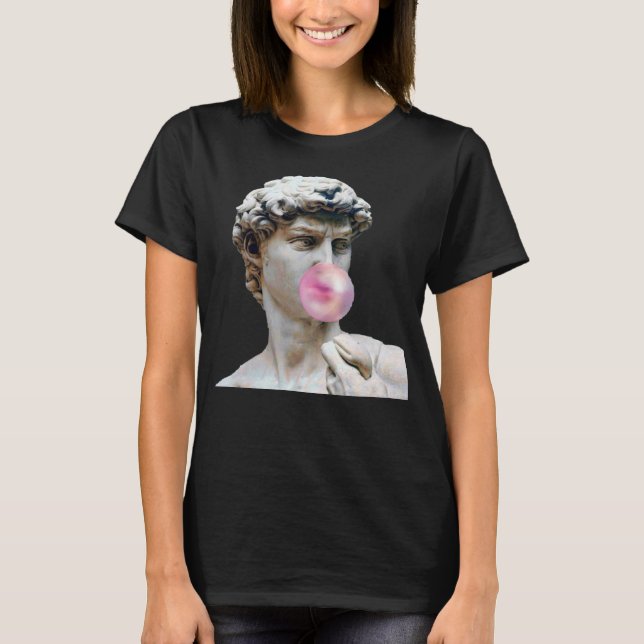Camiseta David Michelangelo com estátua de chiclete homem m (Frente)
