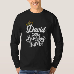 Camiseta David O Aniversário Rei Feliz Aniversário Homens