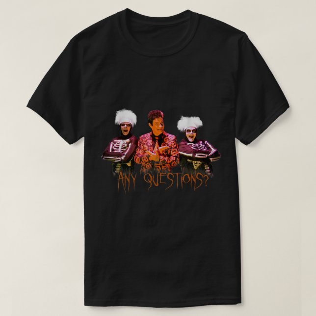 Camiseta David S Pumpkins Qualquer Pergunta V Clássica (Frente do Design)