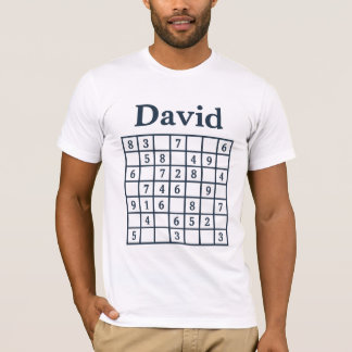 Camiseta David Sudoku Puzzle – Edição Clássica Azul Marinho