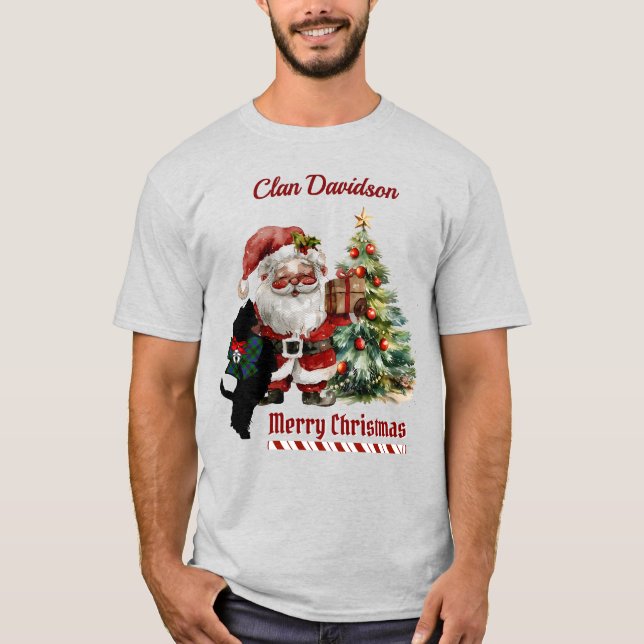 Camiseta Davidson Scottie Dog Christmas Personalized  (Frente)