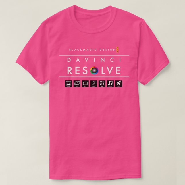 Camiseta Davinci Resolve, Aparência Acessórios Essenciais  (Frente do Design)