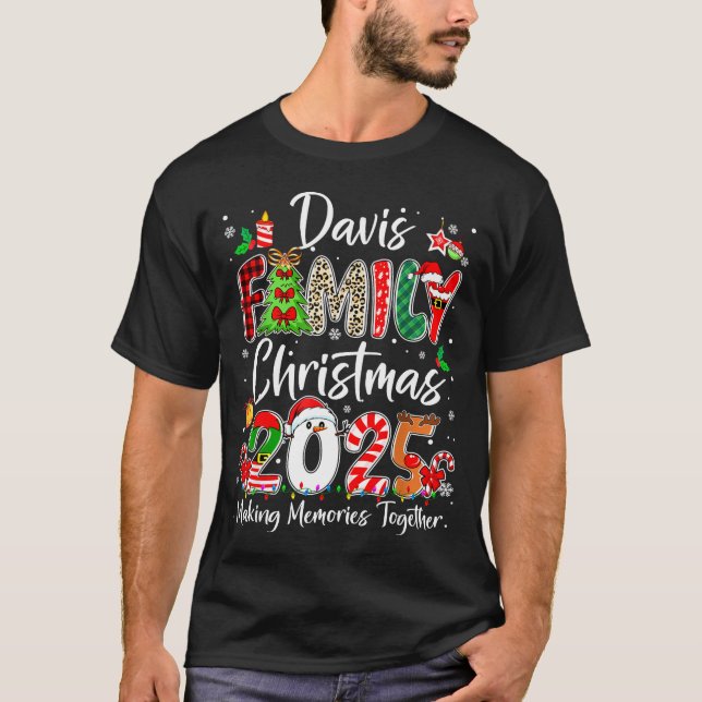 Camiseta Davis Family Christmas 2025 Matching Pjs Xmas Squa (Frente)