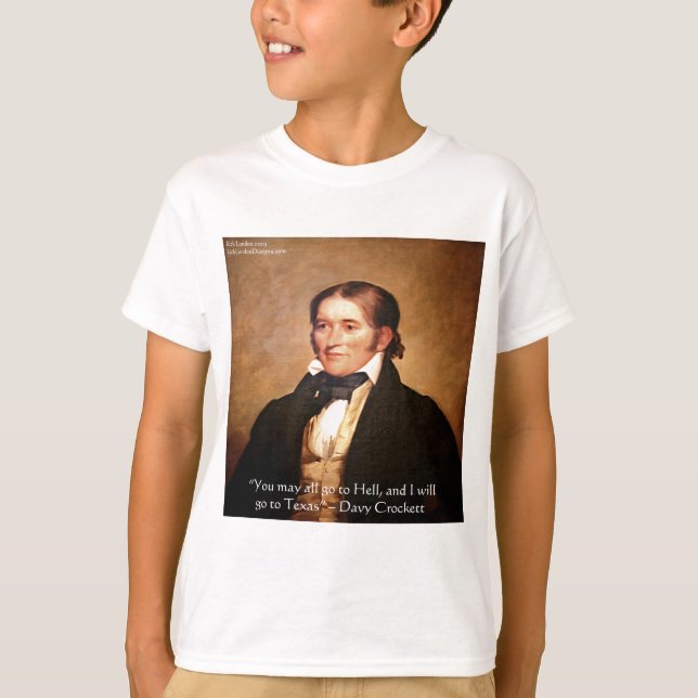 Camiseta Davy Crockett "Indo ao Texas" Citação Humor (Frente)