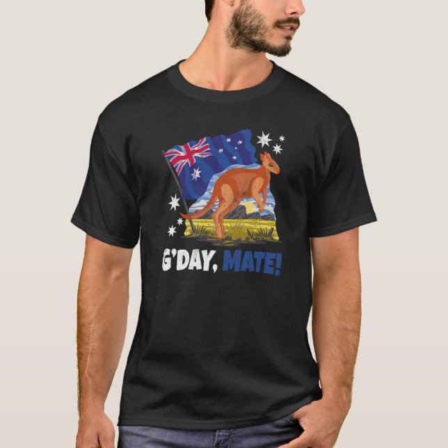 Camiseta Day Mate Good Kangaroo Patriotic Australian Flag A (Frente)