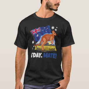 Camiseta Day Mate Good Kangaroo Patriotic Australian Flag A