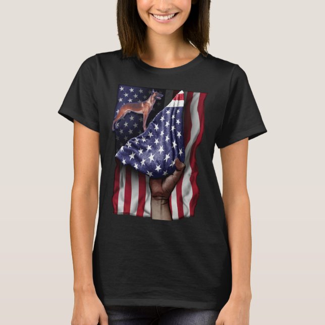 Camiseta Day Of Independence US Flag Belgian Malinois (Frente)